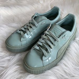 Puma Platform Patent Leather Sneaker Mint